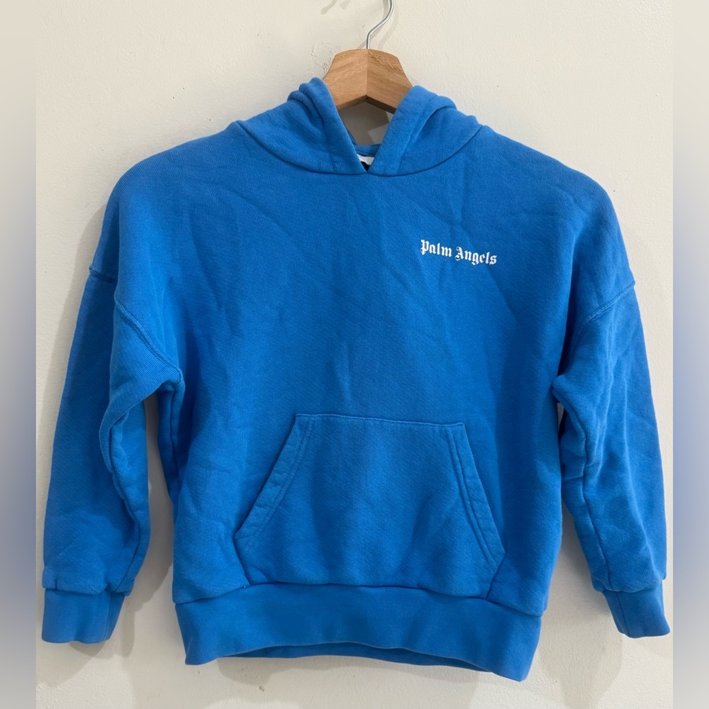 Palm Angels Kids Blue Hoodie Sweatshirt